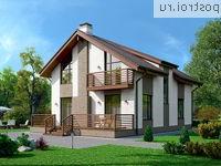 U-194-1P проект одноэтажного коттеджа из пенобетона с мансардой размером 10 на 15