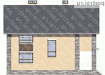 U-197-1P проект двухэтажного дома из пеноблоков размером 14 на 13  - вид сзади