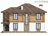 U-203-1K проект двухэтажного дома из кирпича размером 13 на 10  - вид справа
