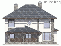 U-213-1K проект двухэтажного дома из кирпича размером 14 на 13  - вид справа