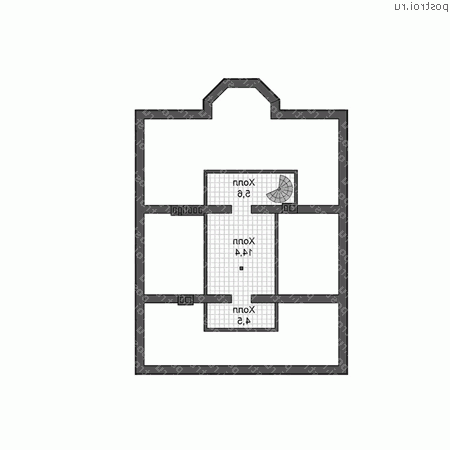 U-229-1P проект двухэтажного коттеджа из газобетона с мансардой размером 15 на 10  - мансарда