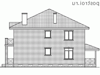 U-230-2K проект двухэтажного дома из кирпича размером 13 на 13  - вид слева