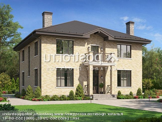 U-230-2K проект двухэтажного дома из кирпича размером 13 на 13 