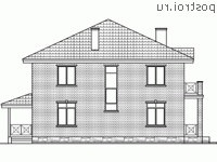 U-230-2K проект двухэтажного дома из кирпича размером 13 на 13  - вид справа