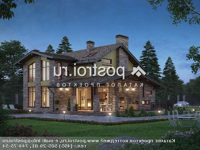 U-236-1P проект двухэтажного дома из газобетона с гаражом размером 19 на 13 