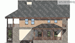 U-241-1P проект двухэтажного дома из газобетона размером 15 на 13  - вид слева