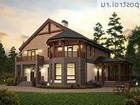 U-241-1P проект двухэтажного дома из газобетона размером 15 на 13 