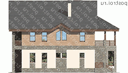 U-241-1P проект двухэтажного дома из газобетона размером 15 на 13  - вид справа