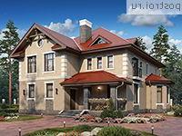 U-243-1P проект двухэтажного дома из газобетона размером 15 на 14 