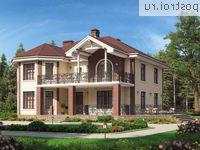 U-244-1P проект двухэтажного дома из газобетона с мансардой размером 13 на 13 