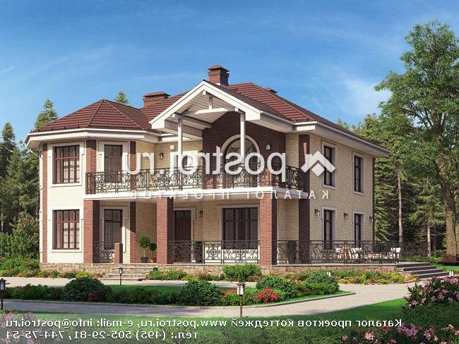 U-244-1P проект двухэтажного дома из газобетона с мансардой размером 13 на 13 