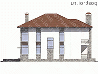 U-268-1K проект двухэтажного дома из кирпича размером 15 на 15  - вид справа