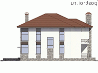 U-268-3K проект двухэтажного дома из кирпича размером 15 на 15  - вид справа