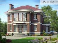 U-270-1K проект двухэтажного дома из кирпича с цоколем размером 12 на 9 