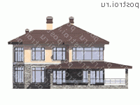 U-276-1P проект двухэтажного дома из пеноблоков размером 13 на 15  - вид слева