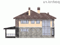 U-276-1P проект двухэтажного дома из пеноблоков размером 13 на 15  - вид справа