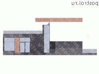 U-286-1K проект двухэтажного дома из кирпича размером 19 на 22 - вид слева