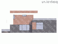U-286-1K проект двухэтажного дома из кирпича размером 19 на 22 - вид справа