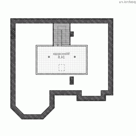 U-291-1K проект двухэтажного коттеджа из кирпича с мансардой размером 15 на 13  - мансарда