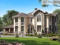 U-300-1P проект двухэтажного дома из пеноблоков с гаражом размером 13 на 22 