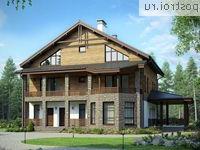 U-347-1P проект двухэтажного дома из пенобетона с мансардой размером 15 на 13 