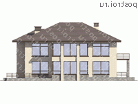 U-349-1K проект двухэтажного дома из кирпича размером 18 на 15  - вид справа