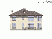 U-349-1K проект двухэтажного дома из кирпича размером 18 на 15  - вид сзади