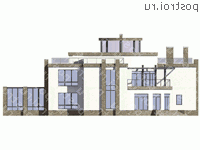 U-524-1M проект трехэтажного монолитного дома размером 23 на 32 - вид спереди
