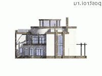 U-524-1M проект трехэтажного монолитного дома размером 23 на 32 - вид слева