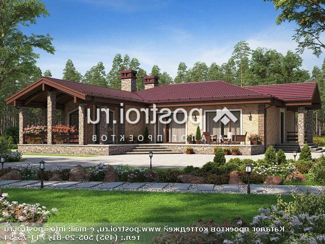 V-119-1P проект одноэтажного коттеджа из пенобетона размером 13 на 15 