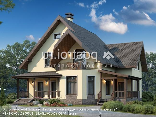 V-124-1P проект одноэтажного коттеджа из газобетона с мансардой размером 10 на 10