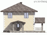 V-133-1P проект двухэтажного дома из газобетона размером 9 на 10 - вид спереди