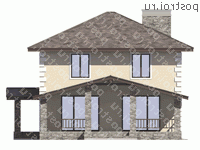 V-133-1P проект двухэтажного дома из газобетона размером 9 на 10 - вид слева