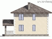 V-133-1P проект двухэтажного дома из газобетона размером 9 на 10 - вид сзади