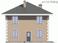 V-133-3P проект двухэтажного дома из газобетона размером 9 на 10  - вид спереди