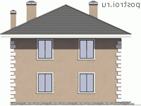 V-133-3P проект двухэтажного дома из газобетона размером 9 на 10  - вид справа