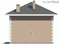 V-133-3P проект двухэтажного дома из газобетона размером 9 на 10  - вид сзади