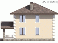 V-136-1K проект двухэтажного дома из кирпича размером 9 на 9  - вид слева