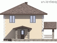 V-136-1K проект двухэтажного дома из кирпича размером 9 на 9  - вид справа