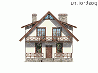 V-142-1P проект двухэтажного дома из газобетона размером 11 на 8  - вид спереди