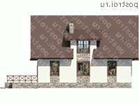 V-142-1P проект двухэтажного дома из газобетона размером 11 на 8  - вид слева