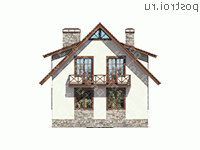 V-142-1P проект двухэтажного дома из газобетона размером 11 на 8  - вид сзади