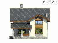 V-143-1P проект двухэтажного дома из газобетона размером 9 на 12  - вид слева