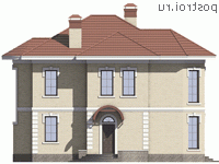 V-146-1P проект двухэтажного дома из газобетона размером 11 на 10  - вид спереди