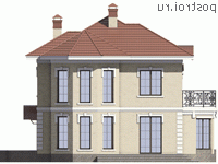 V-146-1P проект двухэтажного дома из газобетона размером 11 на 10  - вид слева