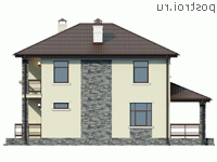 V-150-2P проект двухэтажного дома из газобетона размером 10 на 11 - вид слева V-150-2P проект двухэтажного дома из газобетона размером 10 на 11 - вид слева