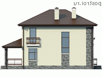 V-150-2P проект двухэтажного дома из газобетона размером 10 на 11 - вид справа V-150-2P проект двухэтажного дома из газобетона размером 10 на 11 - вид справа