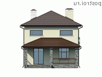 V-150-2P проект двухэтажного дома из газобетона размером 10 на 11 - вид сзади V-150-2P проект двухэтажного дома из газобетона размером 10 на 11 - вид сзади