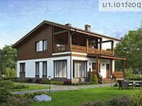 V-161-1P проект одноэтажного дома из пеноблоков с мансардой размером 10 на 12 