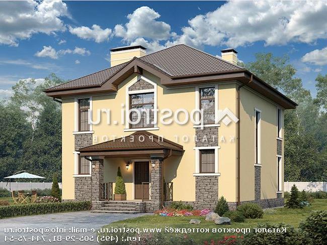 V-164-1P проект двухэтажного дома из пеноблоков размером 14 на 11 